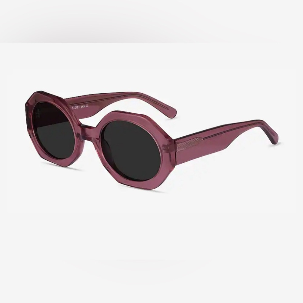 Eye Buy Direct Vitamin Geometric Clear Purple Sunglasses